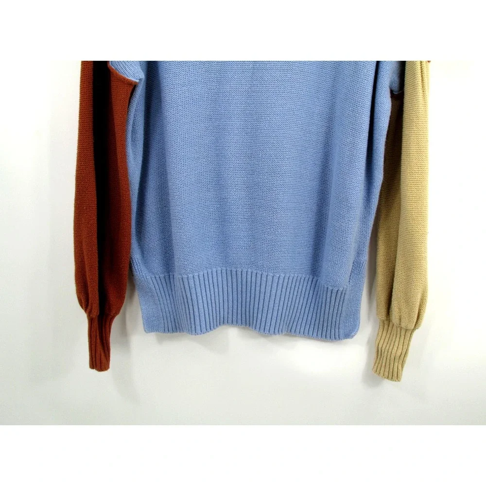 BDG Pullover Sweater Men XS Multicolor Colorblock Preppy Retro Long Sleeves
